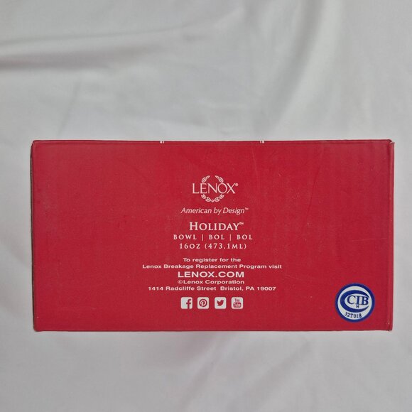 Lenox Holiday Bowl American By Design Holiday Pattern 16 oz - Picture 9 of 16